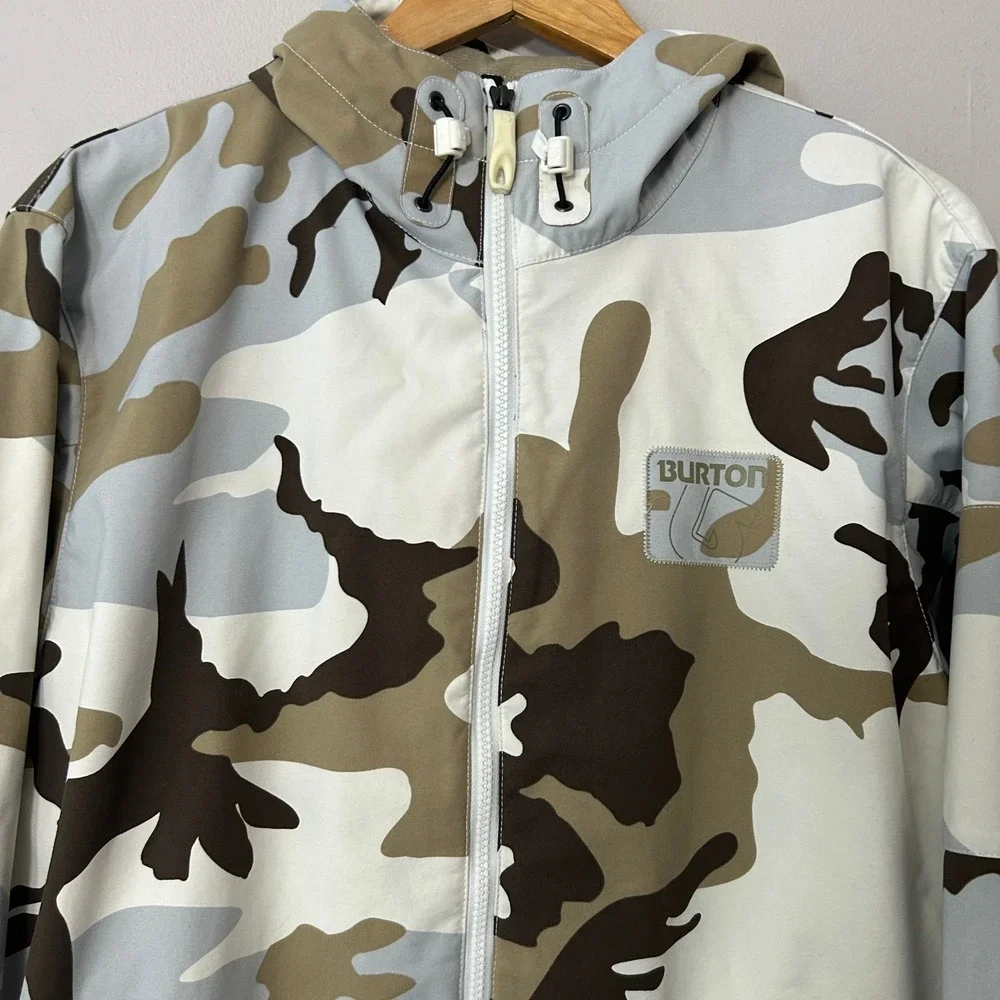 Burton Jacket Mens Small Camo Down‎ Insulated Hooded Snowboard Skiing Outdoors